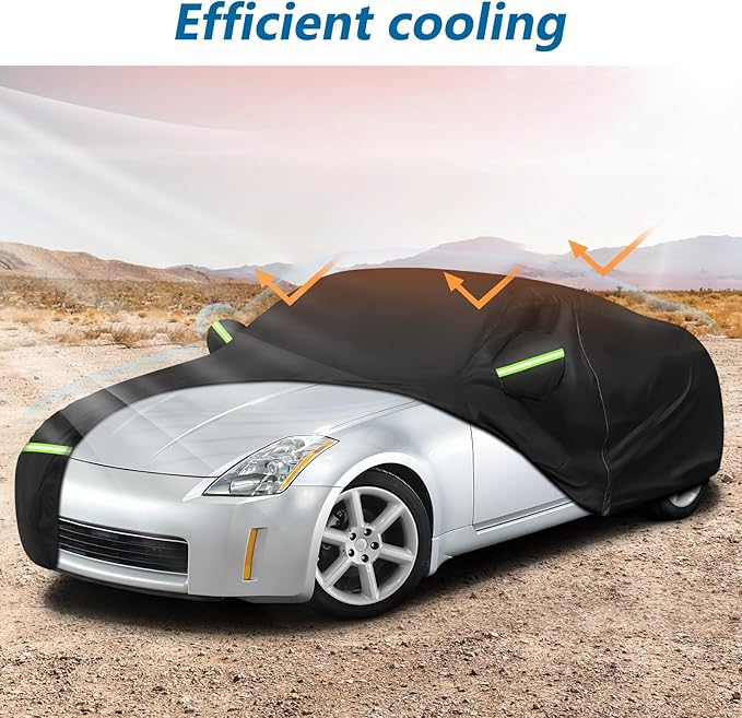 Car Cover Waterproof for 2003-2009 Nissan 350Z, 210D Oxford Cloth - Image 4