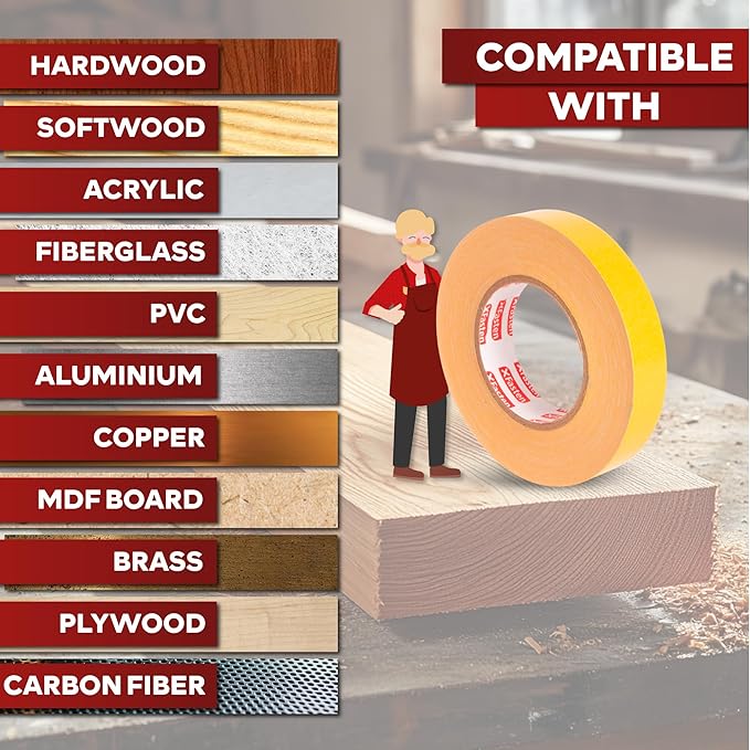 XFasten Double Sided Woodworking Tape 4 Inches x 90 Feet, Residue-Free and - Image 7