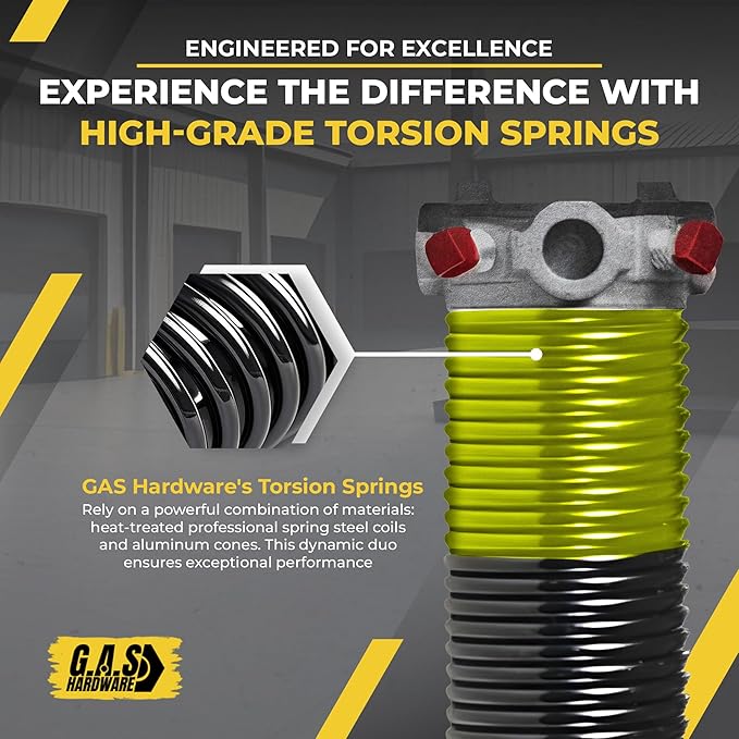 Garage Door Torsion Springs 207x2x22 Includes 1” Steel Bearing, and Winding Bars - Image 6