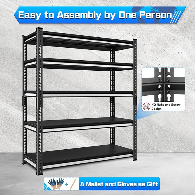48" W Garage Shelving Heavy Duty，2500LBS Loads Metal Shelving Units and Storage - Image 5