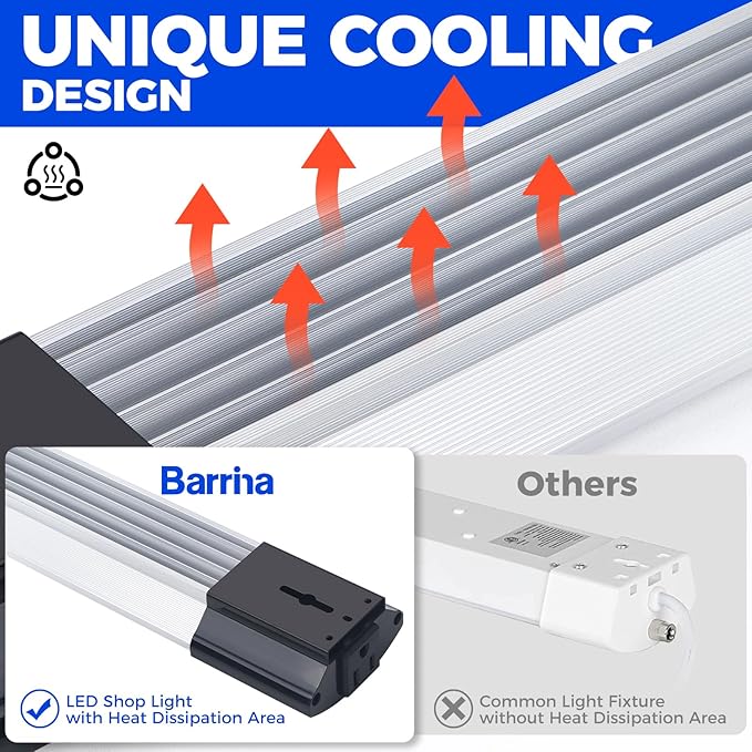 Barrina BS84 LED Shop Lights for Workshop 4FT, 6500K Linkable Light Fixture for - Image 9