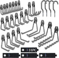 3-H Garage Wall Hooks 31 Pack, Garage Hooks Heavy Duty by 3-H