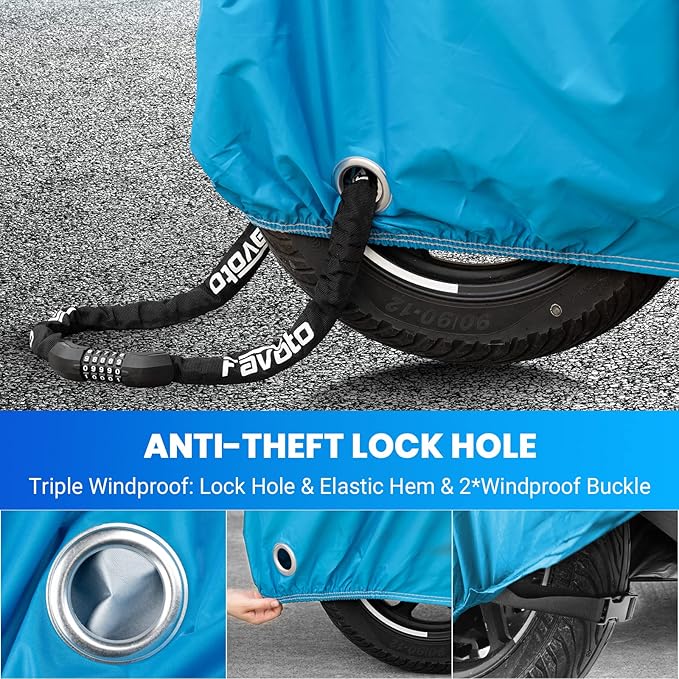 Favoto Motorcycle Cover 96.5 inches Length All Season Universal Weather - Image 5