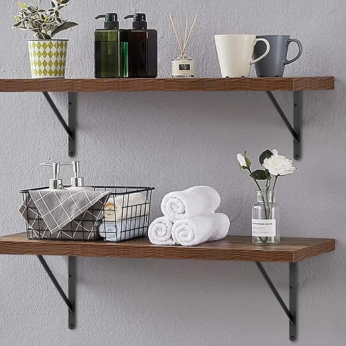 12 Pack L20 x H 12" Black Heavy Duty Shelf Brackets - Image 6