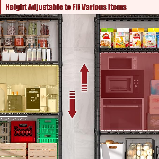 PrimeZone 3 Packs 55.5" W x 24" D x 80" H Heavy Duty Wire Storage Shelves - Image 5