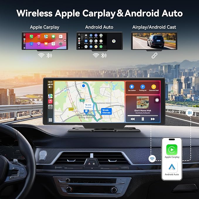 10.26" Carplay Screen for Car, Portable Car Play Screen - Image 2