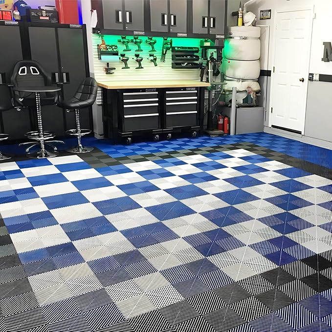 15.7"x15.7" Garage Flooring Tiles, Non-Slip Interlocking Plastic Garage Floor - Image 8