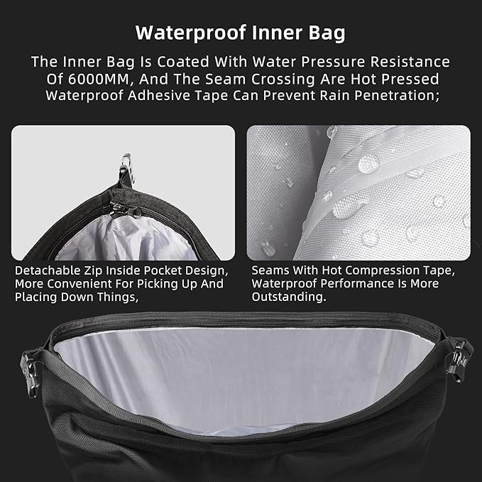 Rhinowalk Motorcycle Saddlebags Waterproof 25L Saddle Bag Quick Release side - Image 5