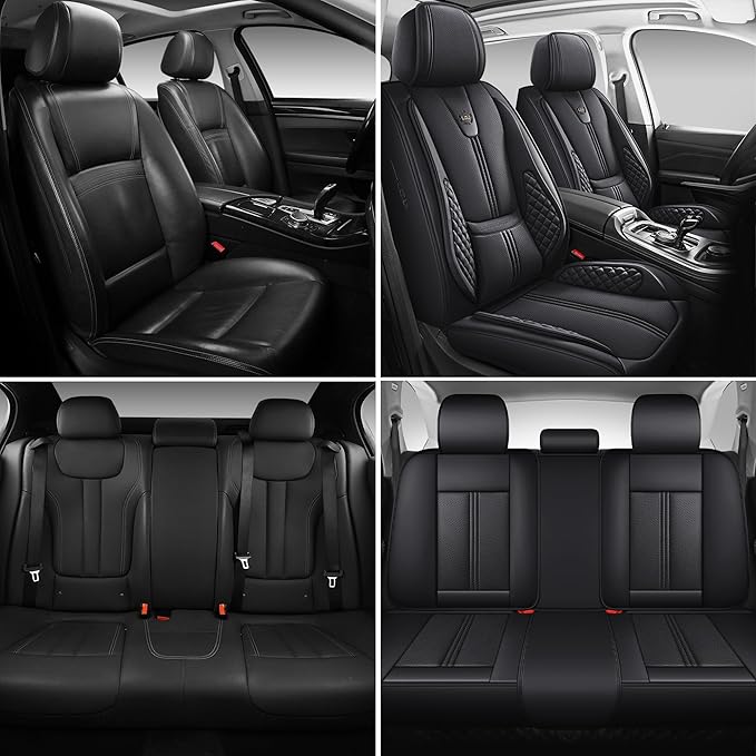 Car Seat Covers Full Set, Easy Install Luxury Leather Automotive Seat Covers - Image 9