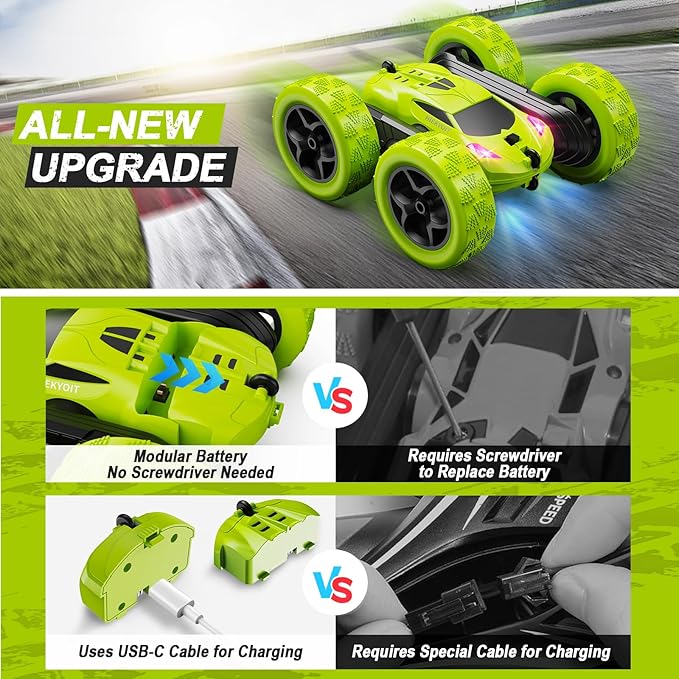 Remote Control Car for Kids Ages 6+, RC Cars Stunt Car Toy 4WD Double Sided - Image 4