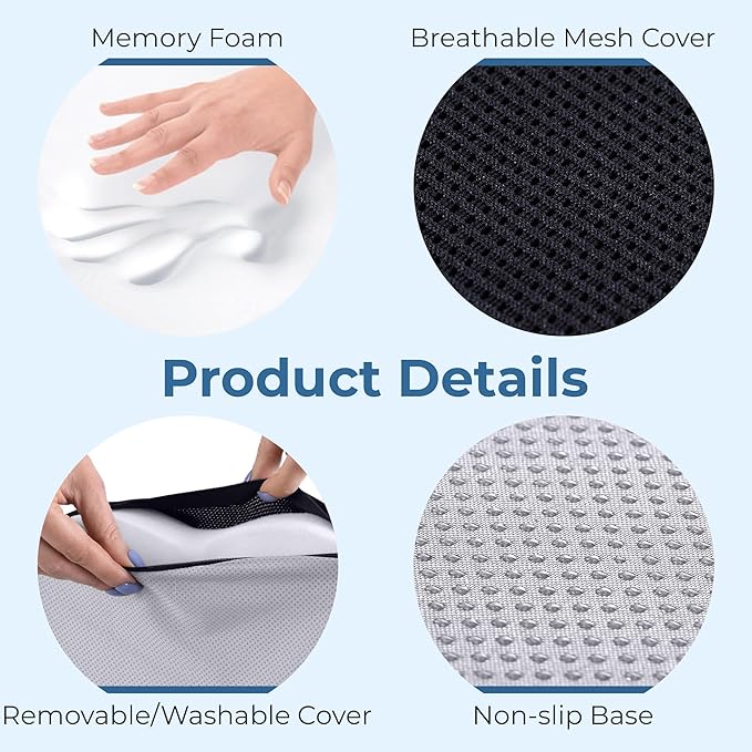 5 STARS UNITED Seat Cushion for Tailbone Pain Relief – Memory Foam Lifting - Image 7