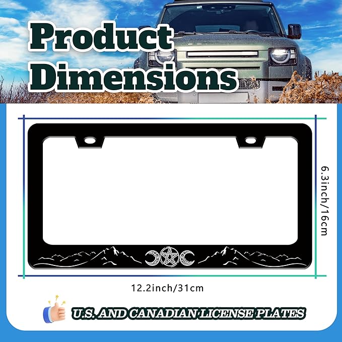 Triple Goddess License Plate Frame Mountains Moon License Plate Holder - Image 3