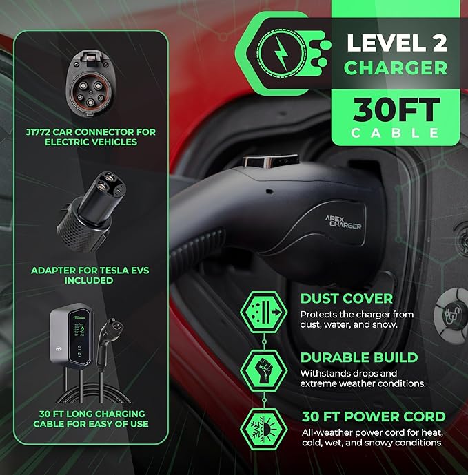 MACH 1: Fast 48 Amp Level 2 EV Charger, Wall-Mount Electric Vehicle Charging - Image 2