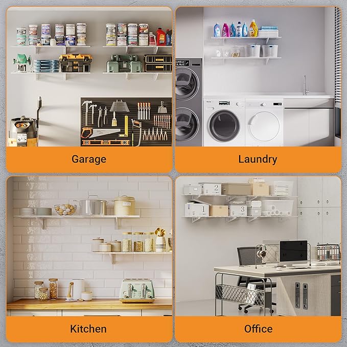 1x4 ft Garage Shelving, Pantry Storage, 300 lbs Total Load Capacity Wall - Image 7