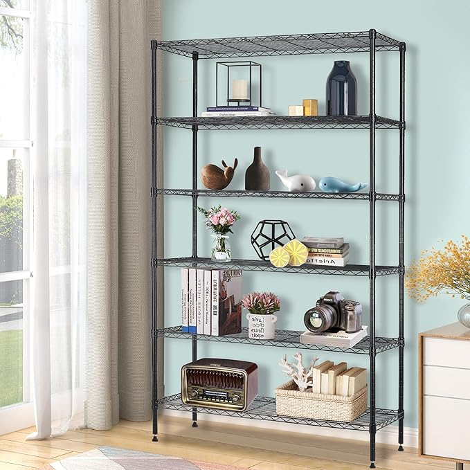 16''Lx42''Wx72''H 6 Shelf Wire Shelving Unit Heavy Duty Metal Storage Shelves - Image 2
