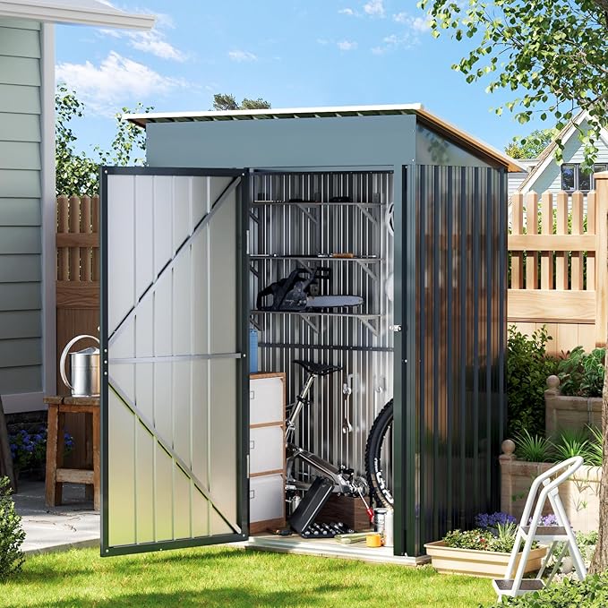 5X3X6.1FT Outdoor Steel Storage Shed - Image 3