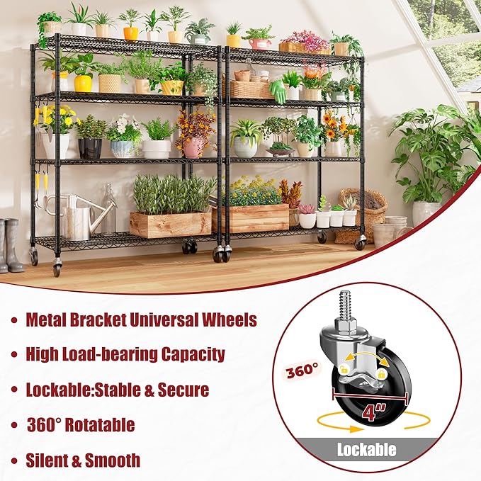 PrimeZone 3 Packs 55.5" W x 24" D x 80" H Heavy Duty Wire Storage Shelves - Image 6