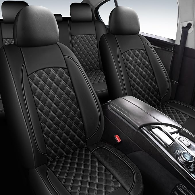 Car Seat Covers Full Set, Breathable and Waterproof Napa Leather Car Seat Cover - Image 2