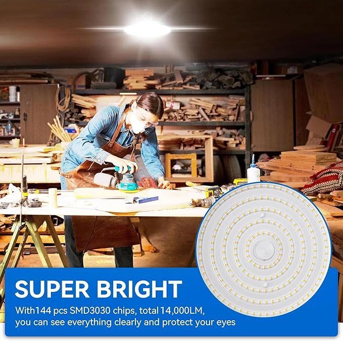 Led High Bay Light 100W, 14000lm 5000K UFO Bay Lighting - Image 3