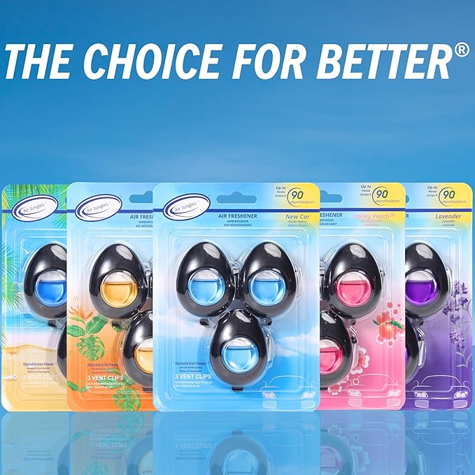Air Jungles Car Air Freshener Vent Clip 3 Count, Honey Peach Scent, 4 ml Each - Image 8