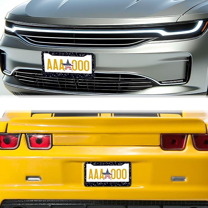 License Plate Frames Black and White License Plate Holder Galaxy Moon and Stars - Image 8