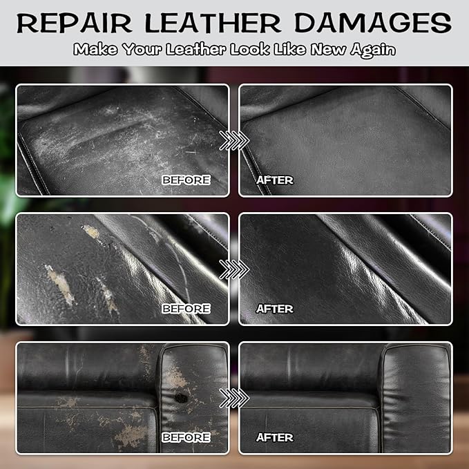 Black Leather & Vinyl Repair Kit, Fix Fading, and Peeling on Leather and Vinyl - Image 6