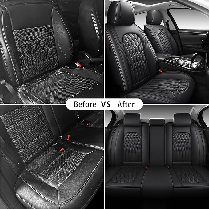 WELLDO Car Seat Covers Full Set, Leather Seat Covers - Image 7