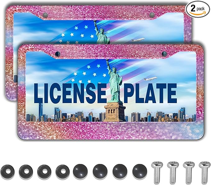 License Plate Frame Multicolor License Plate Holder Shining Rainbow Gradient by Unknown