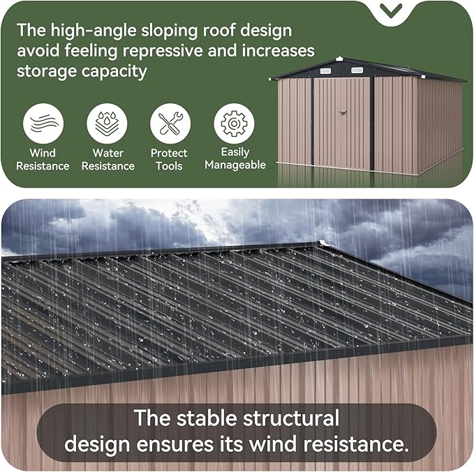 Aoxun 10 x 12FT Outdoor Storage Shed - Image 5