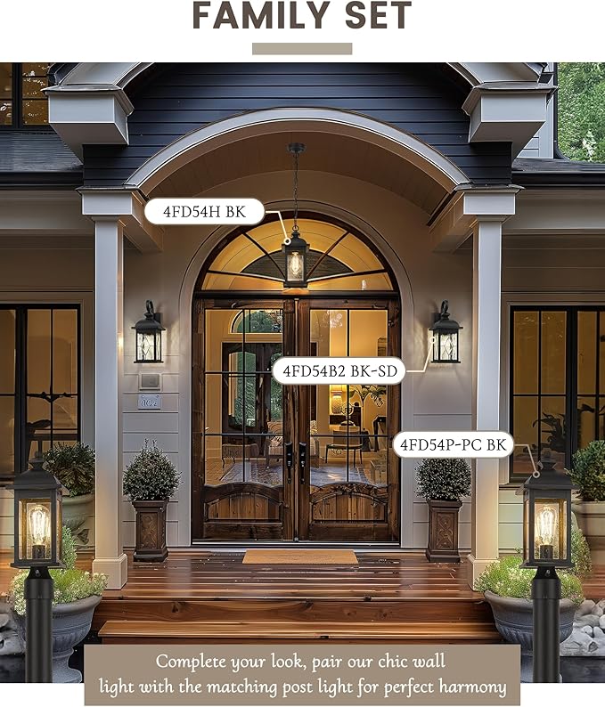 FEMILA 2 Pack Large Outdoor Wall Sconce, Anti-Rust Waterproof Porch Lights - Image 6