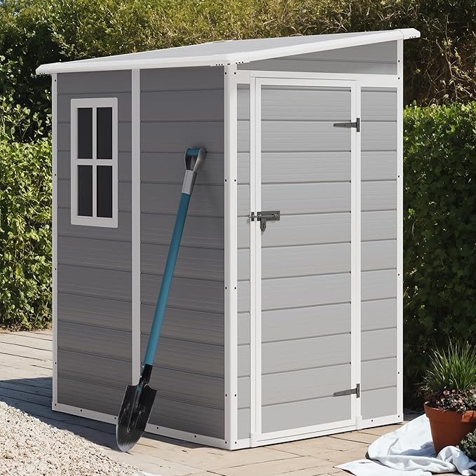 Greesum 5' x 4' Resin Weather Resistant Outdoor Storage Shed - Image 3