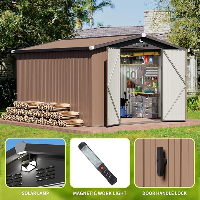 Metal Storage Shed, Outdoor Storage Building 10x12, Large Backyard Sheds - Image 3