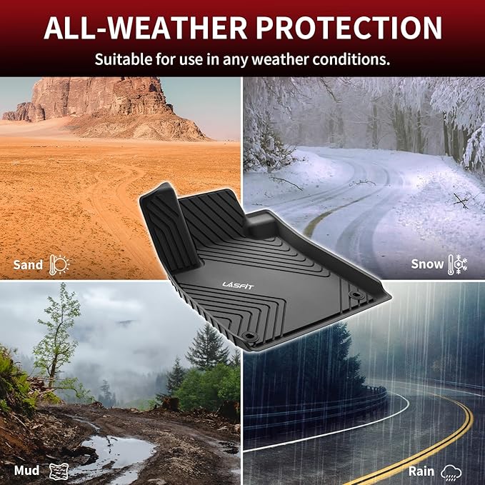 LASFIT Floor Mats for Honda Accord Sedan 2023 2024 2025 2026, All Weather TPE - Image 6