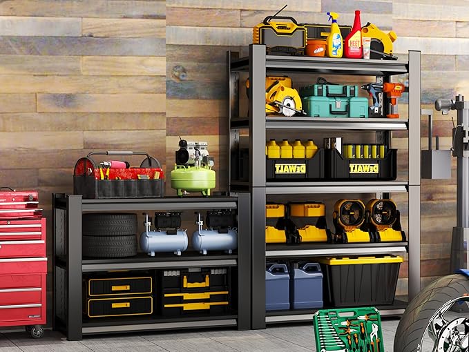 Metal Garage Shelving Unit, Heavy Duty Adjustable Storage Rack, Steel Shelving - Image 2