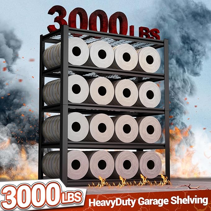 Garage Shelf, Heavy Duty Storage Rack Load 3000lb, 5-Tier Metal Garage Shelving - Image 5