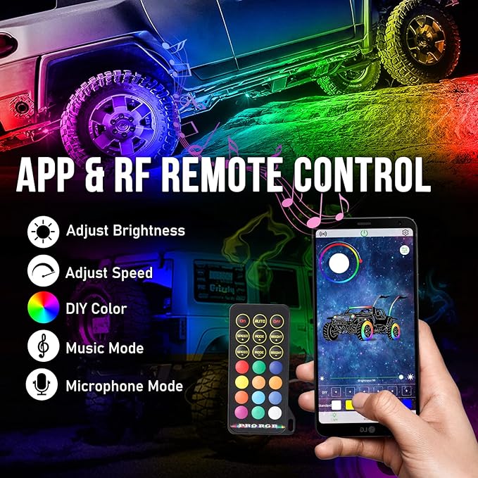 OPP ULITE Dream Chasing Color Led Rock Lights, 210° Luminous RGB & Pure White - Image 5