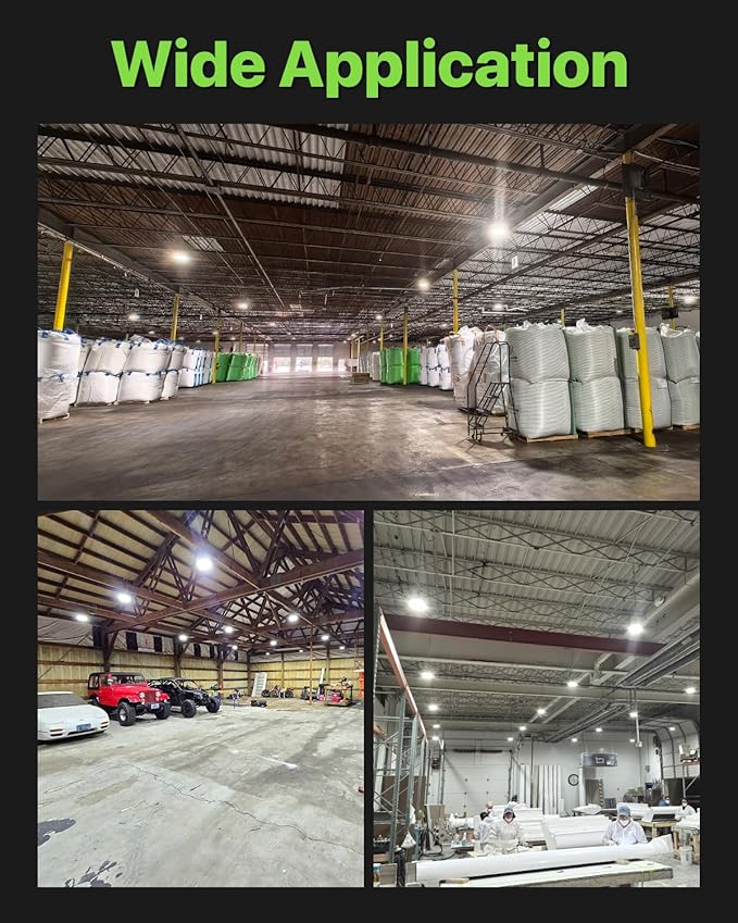 150W UFO LED High Bay Light 6-Pack 150LM/W 22, 500LM High Bay Led Shop Lights - Image 8