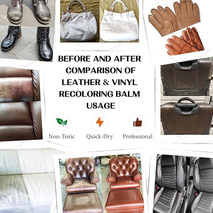 Black Leather Repair Kit, Leather Recoloring Balm – Restore & Repair Faded - Image 3