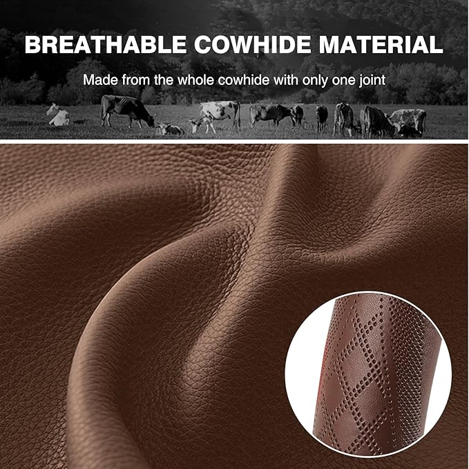 【2025 Model】 High-Grade Real Cowhide Steering Wheel Cover - Image 3