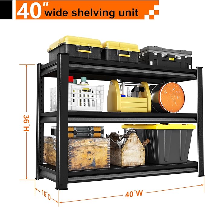 Garage Storage Shelves Heavy Duty, 40”W Shelving Units and Storage Rack - Image 2
