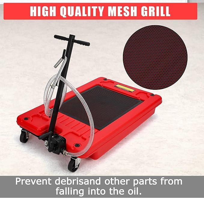 ‌17 Gal Low Profile Oil Drain Pan, Heavy Duty Mobile Oil Changing Pan - Image 5