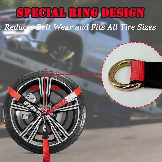 4 Pack Car Tie Down Straps for Trailers - Image 2