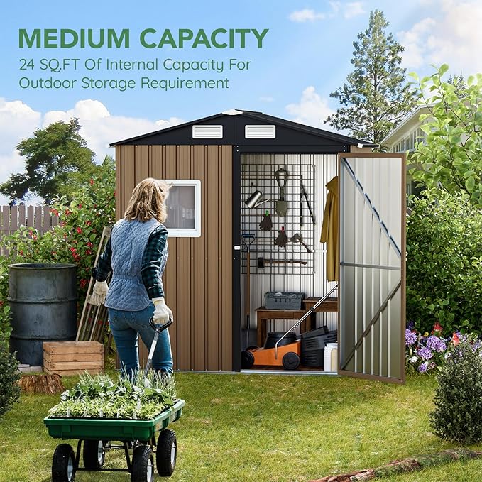 6X4FT Outdoor Steel Storage Shed - Image 2