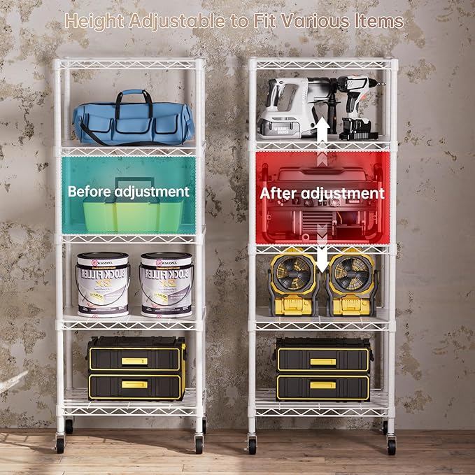 SINGAYE 5 Small Wire Shelves Kitchen Pantry Close Home Organizers and Storage - Image 5