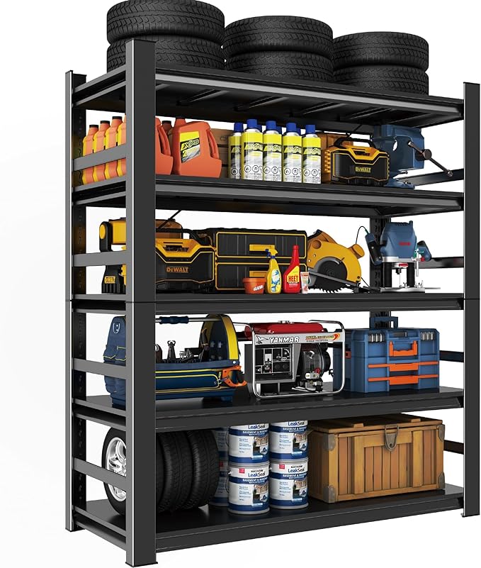 Heavy Duty 5-Tier Garage Shelf Steel Unit 3000lb Capacity | Garage & Basement by HYMNXEMO