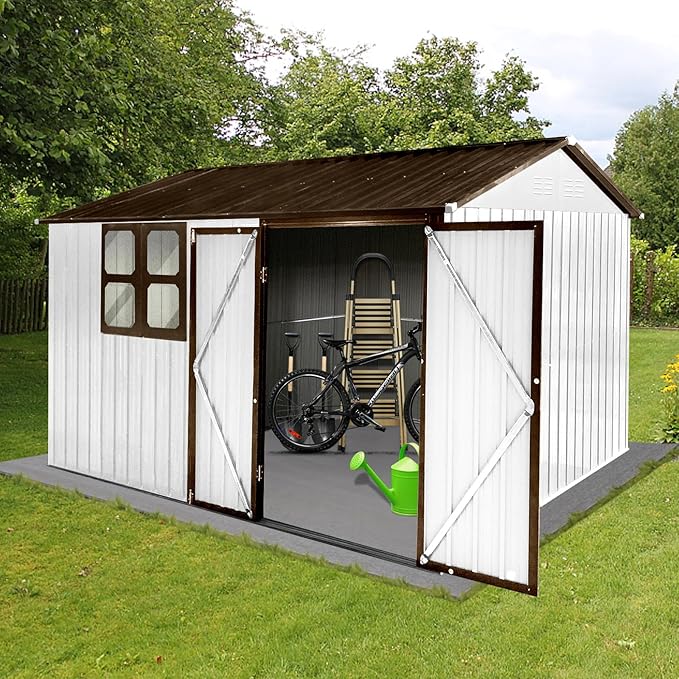 8x10 FT Outdoor Storage Shed, Metal Garden Shed - Image 6