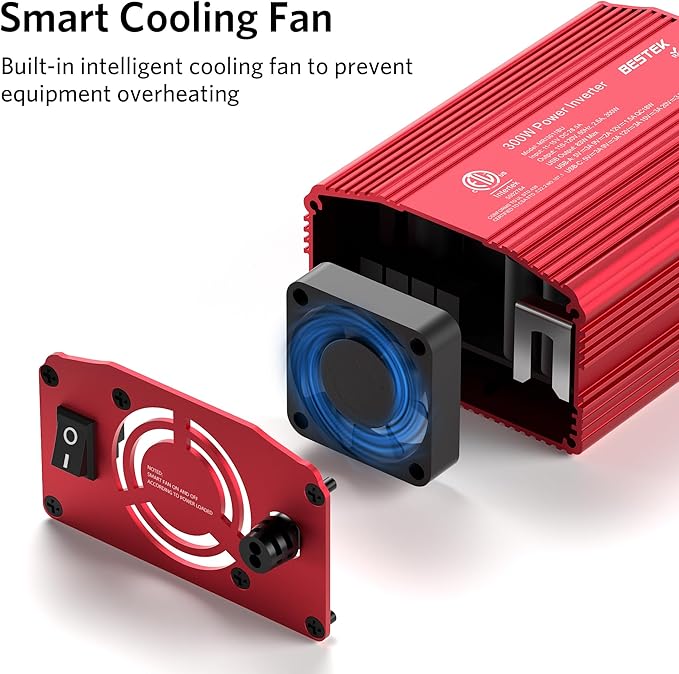 BESTEK 300W Car Power Inverter - 12V DC to 110V AC Converter - Image 7