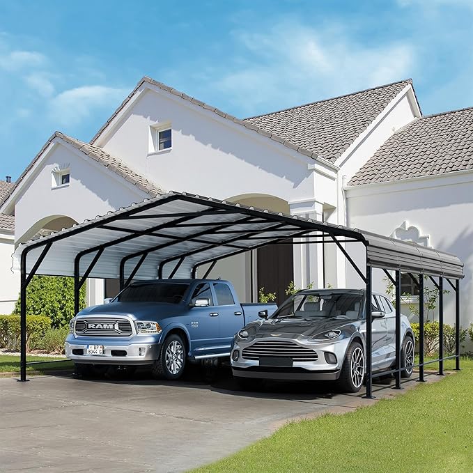 JAMFLY Carport, 20X20 FT Metal Carport, Heavy Duty Carport Canopy - Image 7