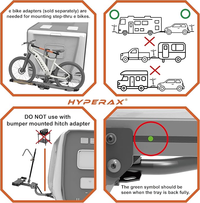 HYPERAX Patented Lift Assisted Volt Lift 1x RV Rated Hitch Mounted 2 E Bike - Image 5