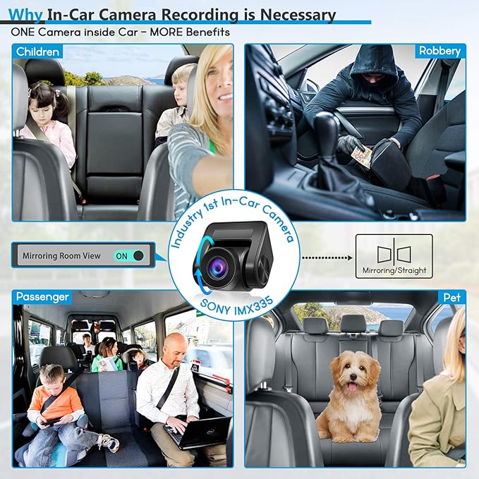 PORMIDO Triple Mirror Dash Cam 12" - Image 2